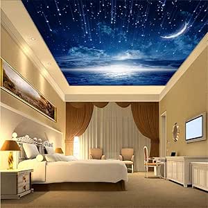 Wuyyii Murales Personalizados Estrella 3D Nebulosa Noche Cielo Pintura