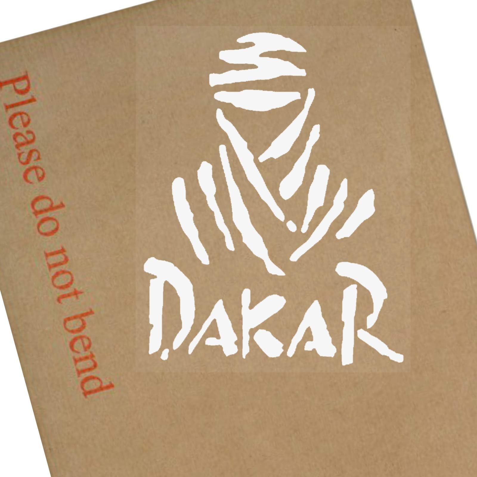 Platinum Place 1 x Dakar-White onto Clear-Internal Window-Car,Buggy,Dirtbike,Motorbike,Motorcycle,Truck,Van,Vehicle,Sign,Sticker,January,Peru,Desert,Lima,Sand,Gravel,Dirt
