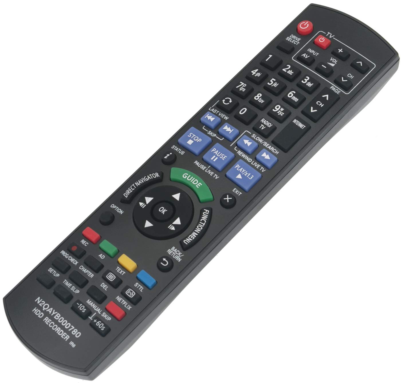 ALLIMITY N2QAYB000780 Remote Control Replacement for Panasonic HDD Recorder DMR-HWT130 DMRHWT230 DMRHWT230EB DMR-HWT230EB DMR-HW120EBK DMR-HWT130EB DMR-HWT230 DMRHWT130 DMRHWT130EB DMRHW120EBK