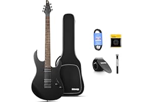 Donner Solid Body Electric Guitar, DMT-100 39 Inch Metal Electric Guitar Kits with H-H Pickups, Bag, Strings, Strap, Cable, S