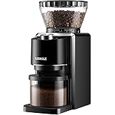 KIDISLE Conical Burr Coffee Grinder, Electric Coffee Bean Grinder for Precise Grinding, 35 Settings, 2–12 Cup Selector, Anti-