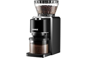 KIDISLE Conical Burr Coffee Grinder, Electric Coffee Bean Grinder for Precise Grinding, 35 Settings, 2–12 Cup Selector, Anti-Static Design for Home Use, Black