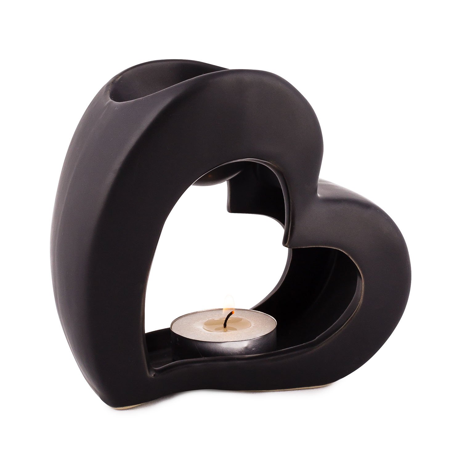 pajoma Heart Oil Burner Height 13 cm Black