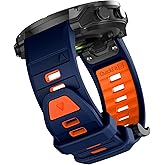OVERSTEP Watch Bands Compatible with Fenix 8 Solar/Amoled 47mm 22mm Soft Siliocne Strap for Garmin Fenix 5/Fenix 5 Plus/Fenix 6/Fenix 6 Pro/Fenix 7 Smartwatch
