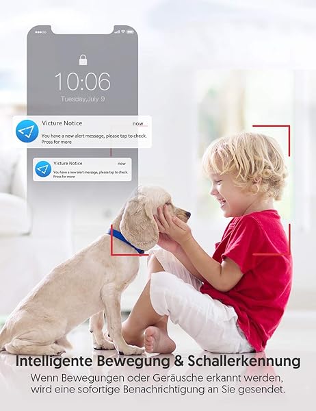 Victure 1080P WLAN berwachungskamera innen Set 4 Stck WLAN IP Kamera Set fr Innen Kamera mit Nachtsicht Bewegungserkennung 2 Wege Audio Kompatibel mit IOSAndroid APP die mit Alexa