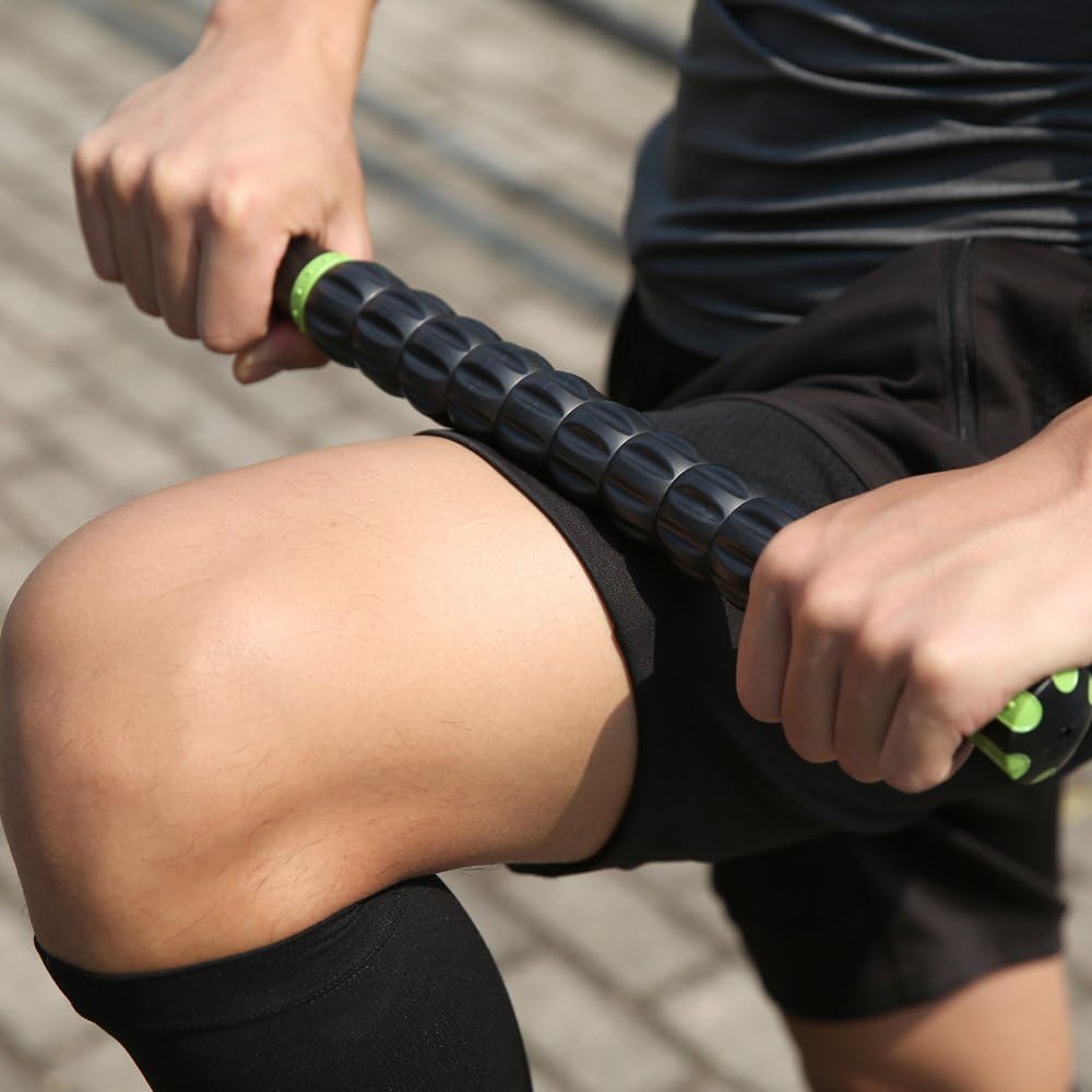 Idson Muscle Roller Stick for Athletes- Body Massage Sticks Tools-Muscle Roller Massager for Relief Muscle Soreness,Cramping and Tightness,Help Legs and Back Recovery,Black Green: Health & Personal Care