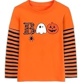 Sineeko Halloween Shirts for Kids Long Sleeve Dancing Skeleton Graphic Tees Raglan Sleeve Trucks T-Shirt 2-7 Years