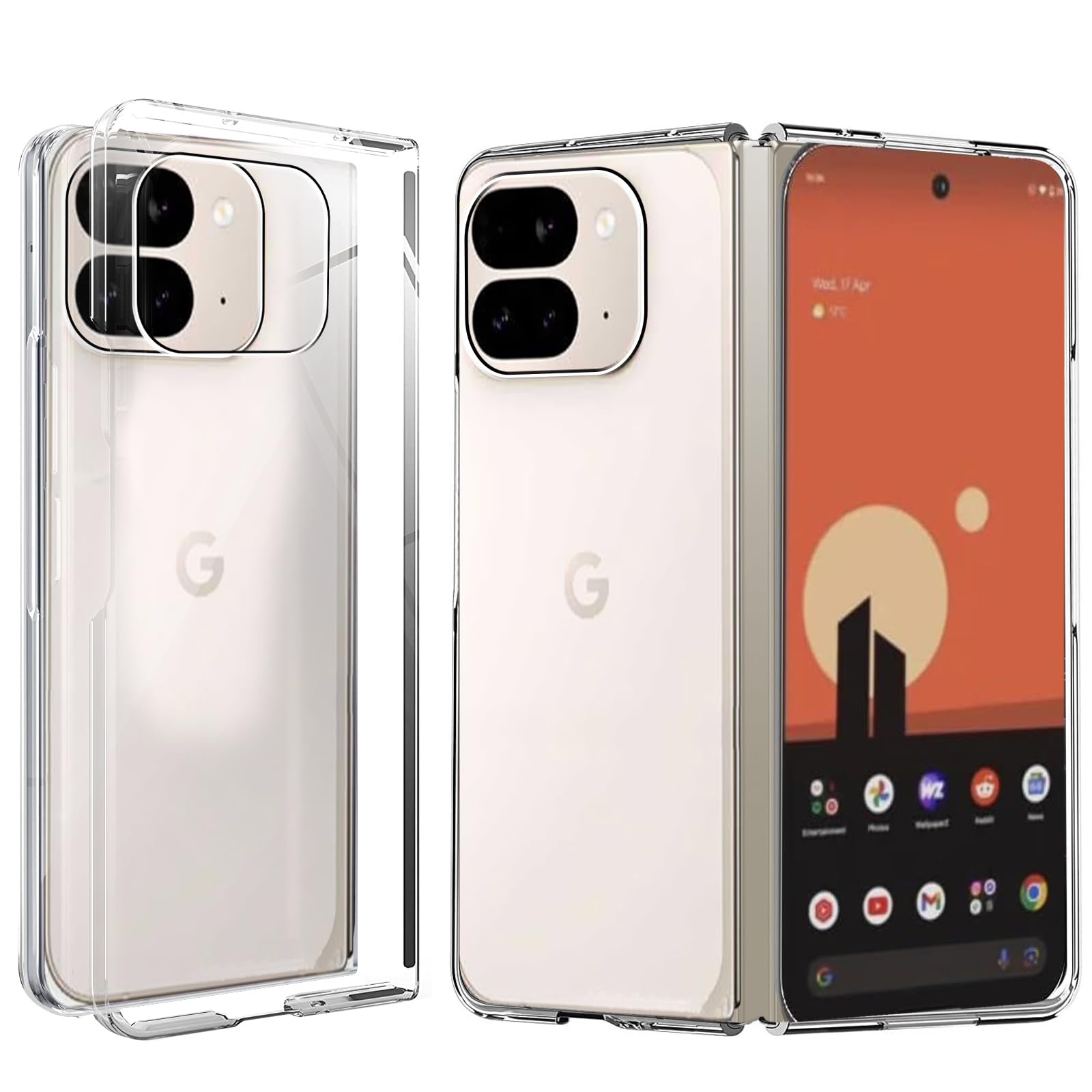 KZIOACSH Clear Case for Google Pixel 9 Pro Fold, Ultra Slim HD Clarity Shock-Absorption Hard PC Cover Case [Anti-Yellowing] Anti-Scratch Transparent Tough Shell for Google Pixel 9 Pro Fold