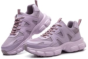 Hogent Steel Toe Shoes for Women Wide Non Slip Work Shoes Comfortable Safety Shoes for Women Lightweight Womens Steel Toe Shoes Puncture Proof Steel Toe Sneakers for Women