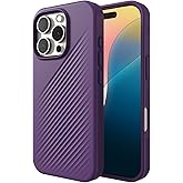 ZAGG Luxe Snap Case for iPhone 16 Pro - MagSafe Wireless Charging, 10ft Drop Protection, Eco-Friendly, Graphene Reinforced, Ripple Design, Grape Purple