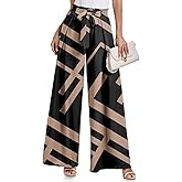 Lepunuo Wide Leg Pants for Women High Waisted Palazzo Pants Work Casual Flowy Tie Knot Trousers with Pockets