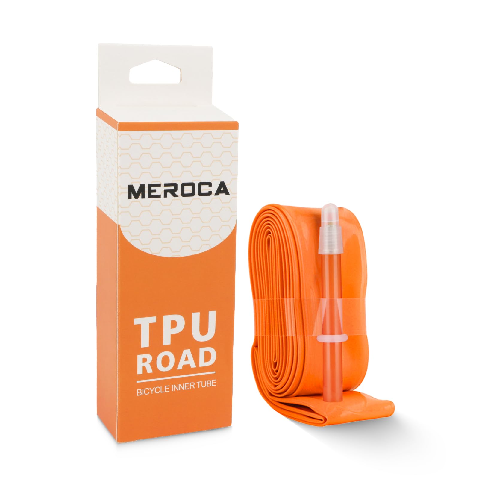 TINGSING TPU Inner Tube 700C, Compatible with 700x23/25/28/30/32/35c, 45mm Presta Valve, Ultralight Road Bike Inner Tubes, 30g Bicycle Tire for All Road & Gravel, Orange