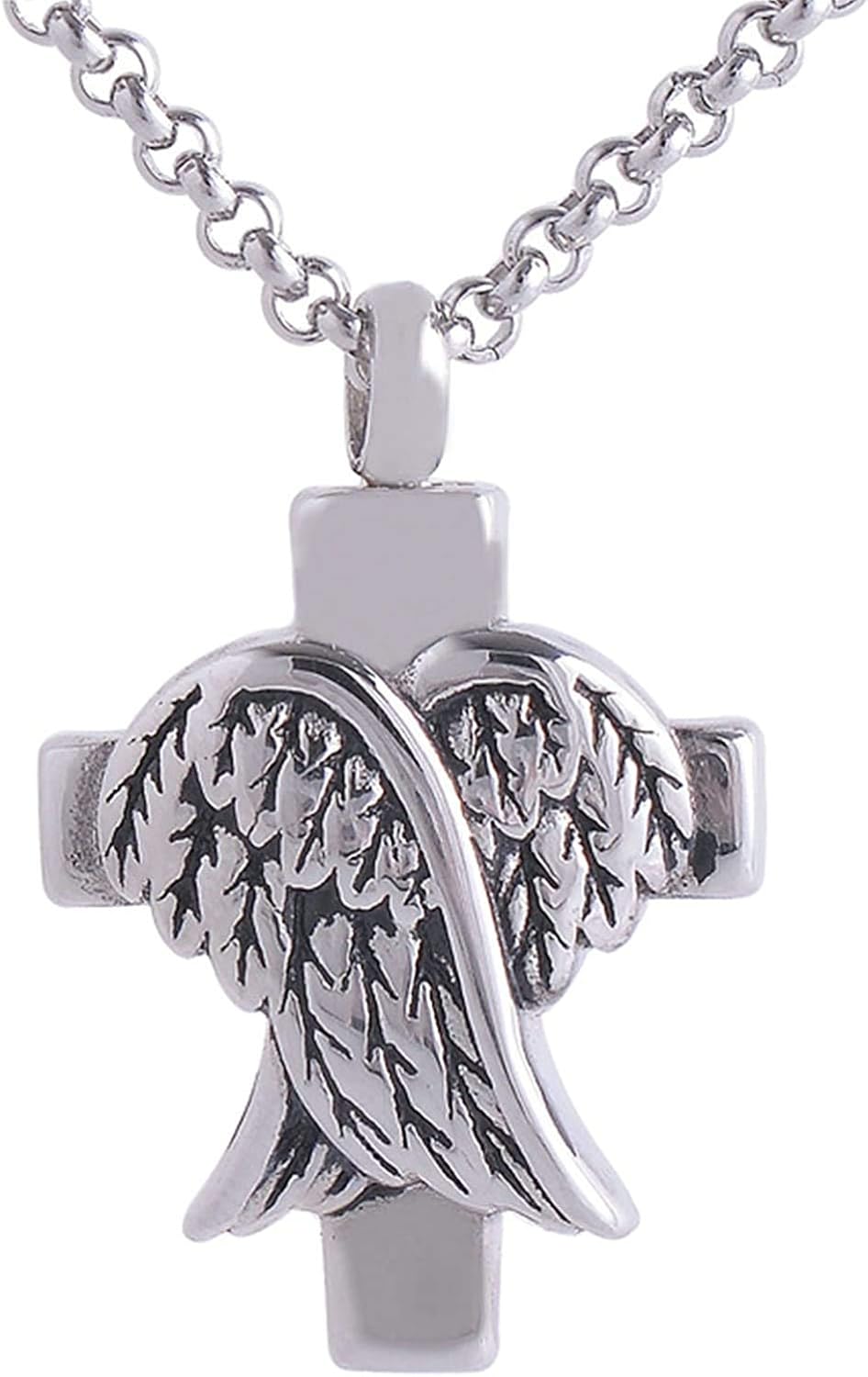 LOPEZ KENT Memorial Urn Necklace for Men Stainless Steel