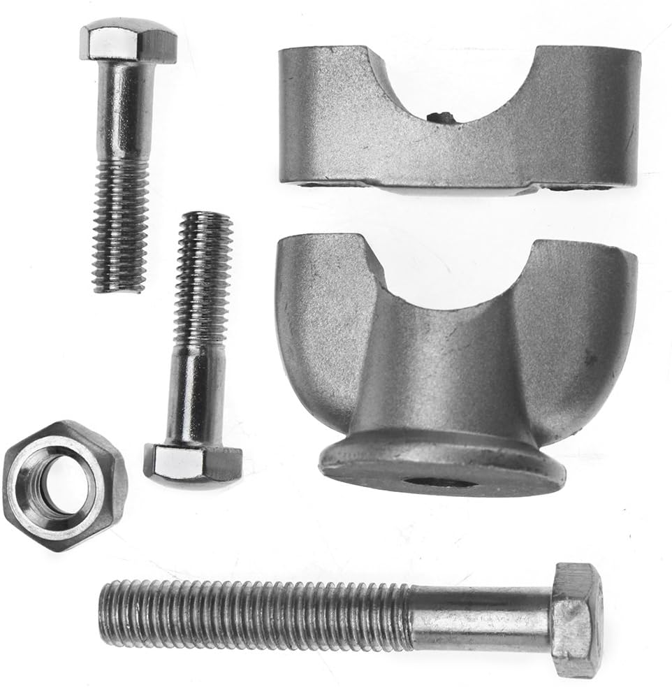 2pcs Motorcycle Dirt Bike ATV Handlebar Riser Mount Clamps 22mm 7/8", Silver - Image 3