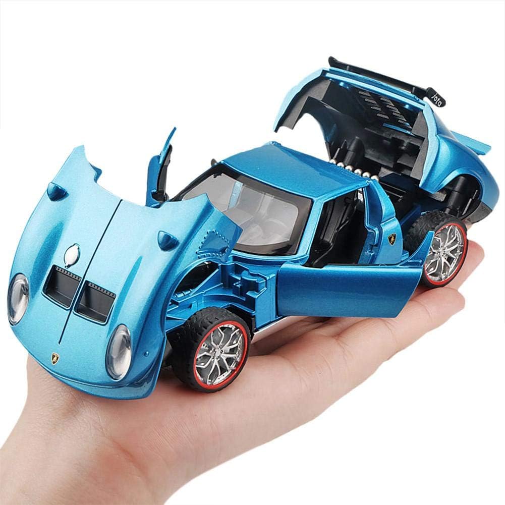 Chengstore for 1:32 Lamborghini Miula Miura Classic Car Model Alloy Diecast Toys Sound And Light Pull Back Toy Car for Kids