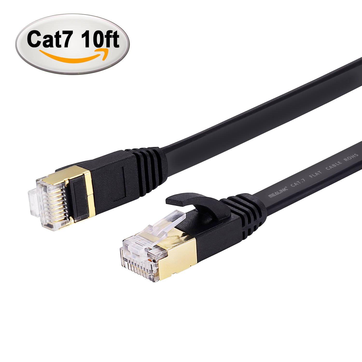 Amazon.com: MEALINK Ethernet LAN Cable Cat7 FTP 10Gpbs Fastest Network Cable with Gold Plated RJ45 Connectors Patch Cord-10 Feet Black(3 Meters): Home Audio ...