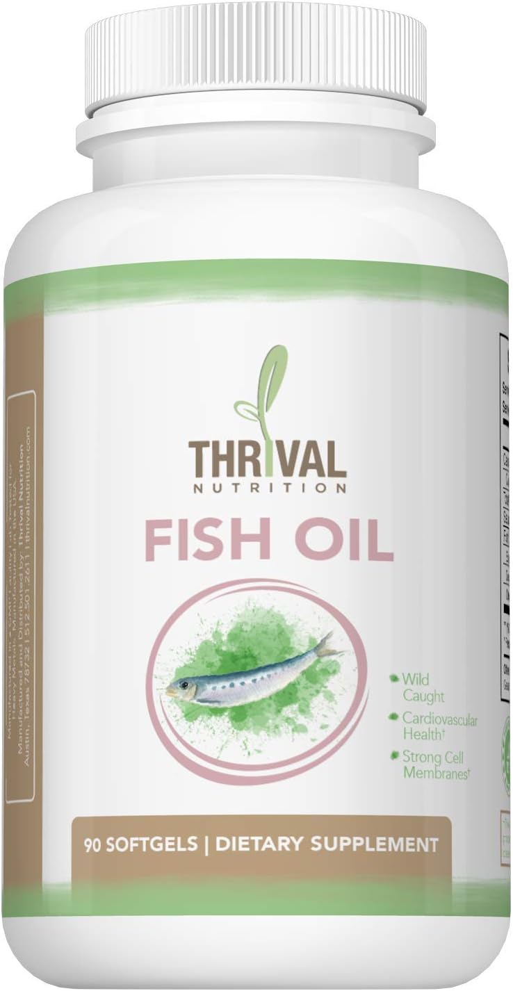 Fish Oil Omega-3 by Nuvitru Wellness | Heart Health and Immune Support | Wild Caught | Natural Lemon Flavor | 90 Soft Gels (1250 mg)