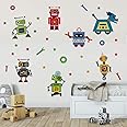 Runtoo Robots Wall Decals - Educational Wall Art Stickers for Classroom & Kids' Bedroom