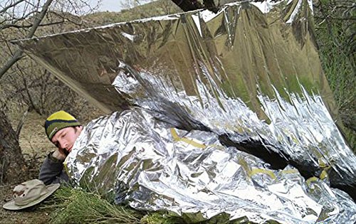 SurviMate Emergency Mylar Thermal Blanket for NASA,Outdoors Adventures,Survival,Emergency Rescue,Hiking,First Aid and Nature Disaster,(6-Pack) 52"x 82"-Silver