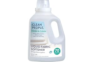 The Clean People Liquid Fabric Softener - Softens & Removes Static Cling - Vegan (50 Fl Oz, Fresh & Clean)