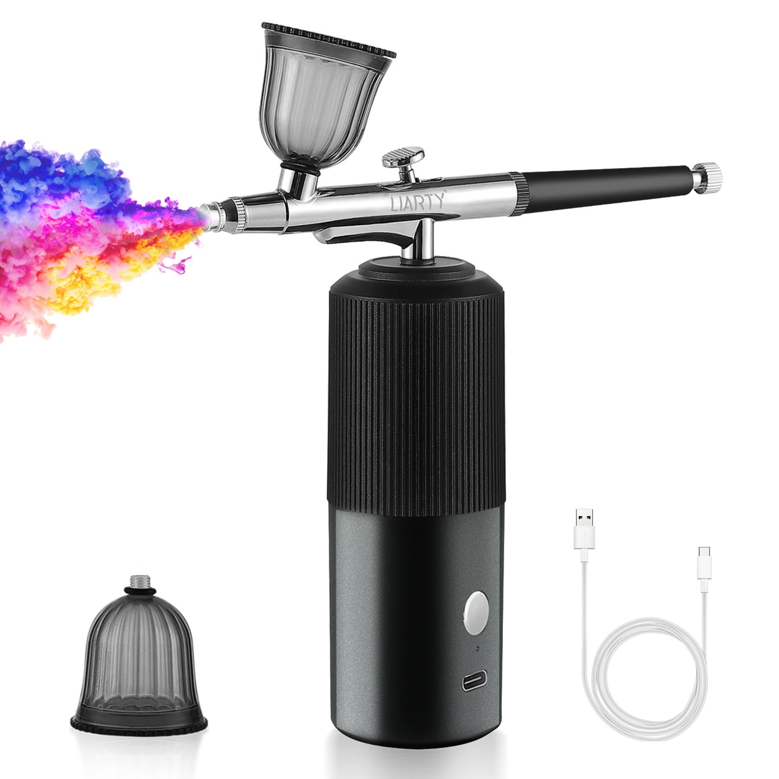 Photo 1 of Portable Airbrush Kit Machine, 32PSI High Pressure Rechargeable Handheld Airbrush, Professional Cordless Airbrush for Nail Art, Makeup, Barber, Cake Decor, Painting (Black New)