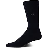 Calvin Klein Mens Dress Socks - 1 Pair Lightweight Stretch Soft Work Crew Socks for Men for Casual Business & Formal Attire