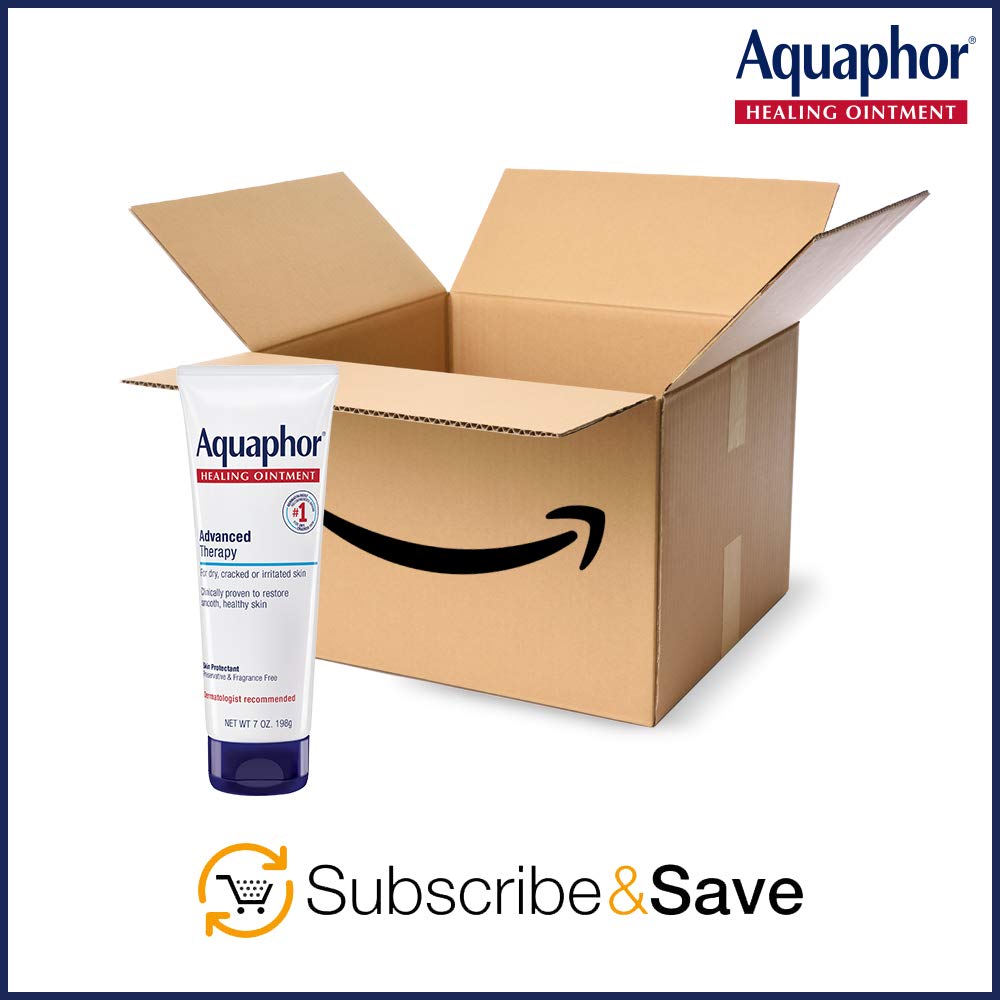 Aquaphor Healing Ointment - Dry Skin Moisturizer - Hands, Heels, Elbows, Lips - 7 oz. Tube