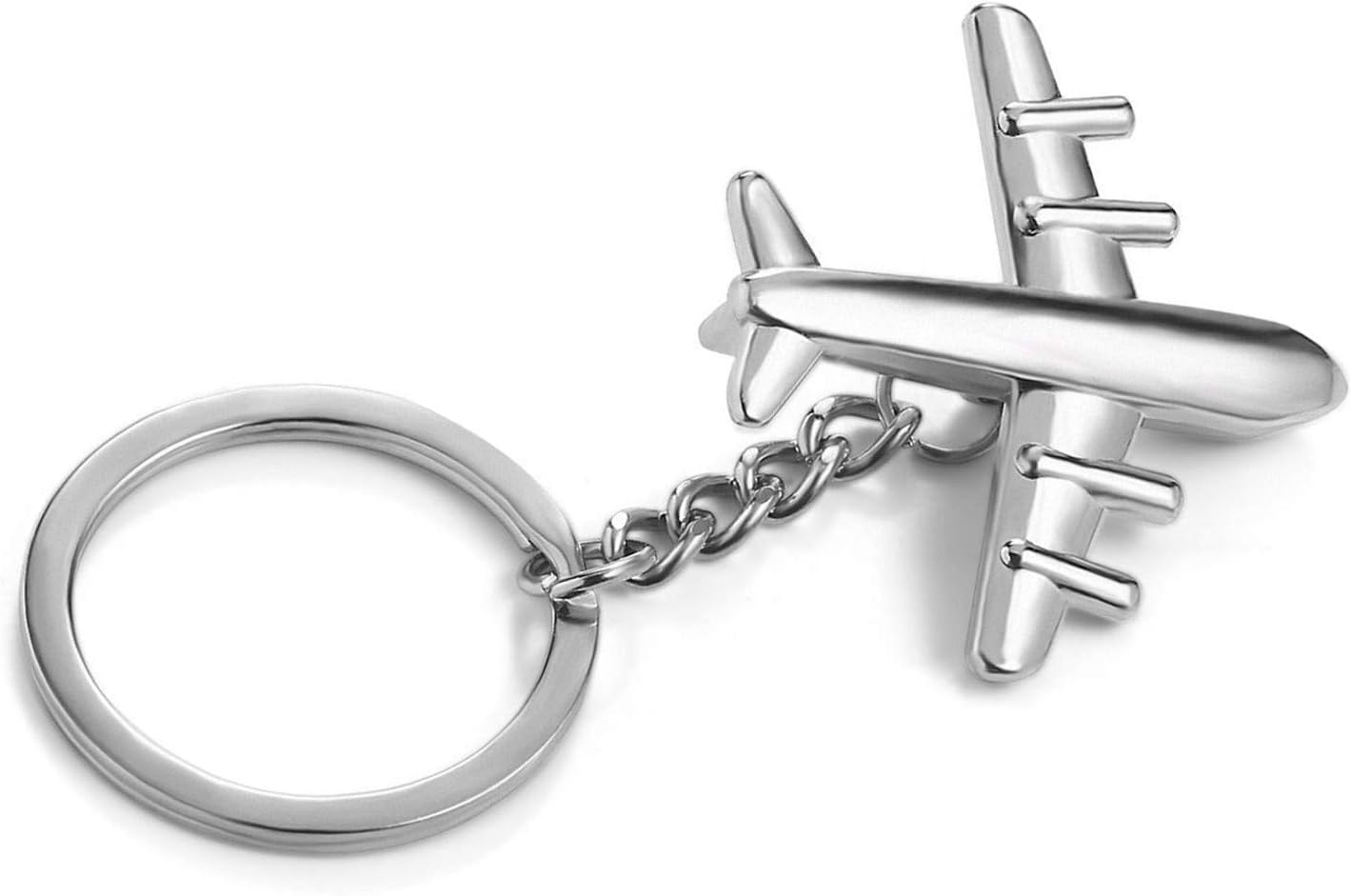 ODETOJOY Metal Silver Civial Plane Keychain Aircraft Key