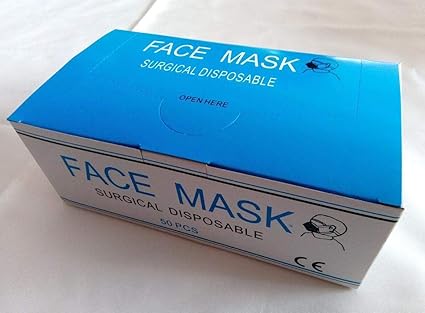 Download Disposable Surgical Face Mask With Earloop Pack Of 50 3 Ply 3 Layer Protection Elastic Rubber String Easy Breathable Blue Green Colour Amazon Co Uk Business Industry Science PSD Mockup Templates