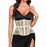 ChiaoLezhee Women's Floral Lace Underbust Corset Belt, Boned Hourglass Fashion Waist Cincher for Wedding&Going Out Fit 00-16