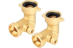 SAQXK 90 Degree Water Hose Elbow Easy Grip Connector Fit for RV Water Hose Accessories RV Drinking Water Hose Adapter Camper Residential Outdoor Garden Hose Elbow With Shut Off Valve - 2 Pack