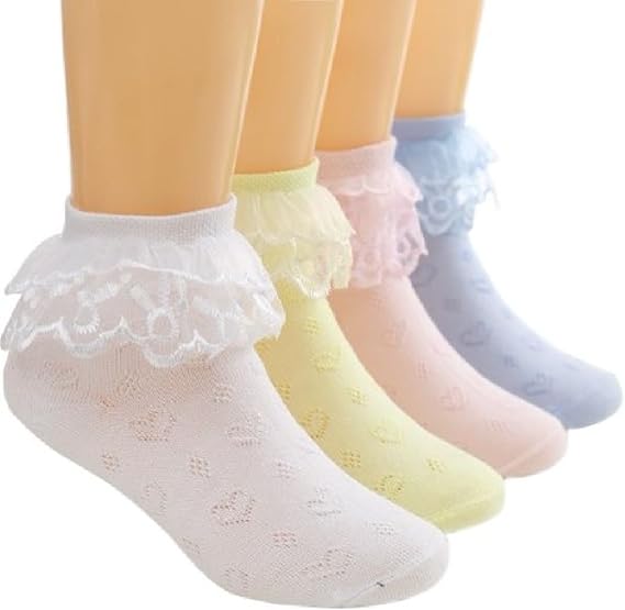 Amazon Heaven Days ヘブンデイズ フリル ソックス 女の子 ベビー キッズ 靴下 フォーマル フリル レース ハート ６足セット 1805b0017 靴下 通販