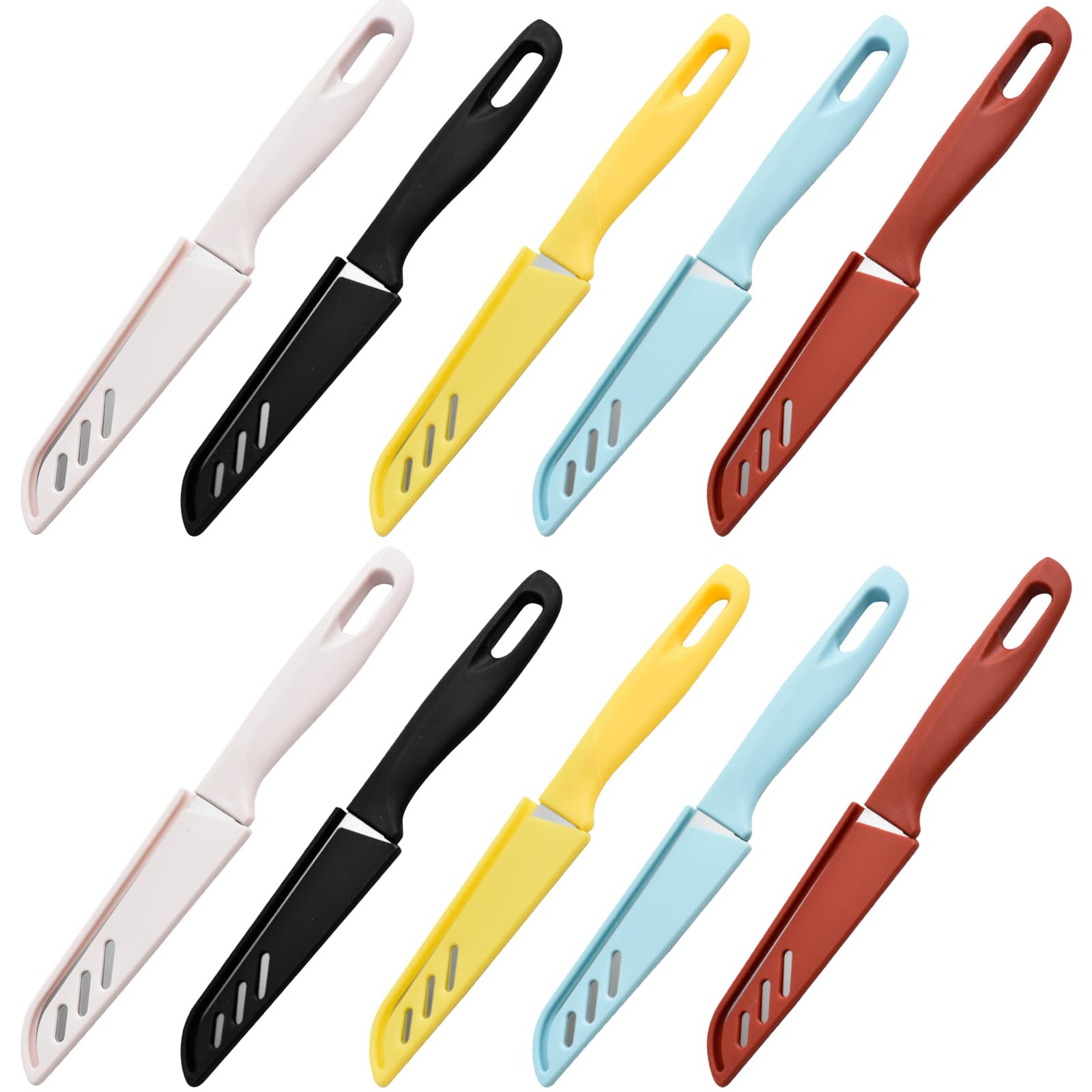 Photo 1 of Paring knife 10 Set pieces Paring Knives Ultra Sharp Vegetable and Fruit Knife with Sheath Cover,Rust Proof Stain Resistant German Steel Small Kitchen Knife 10PCS Peeling Knives and 10PCS Knife Sheath