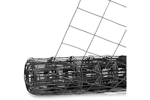 Fencer Wire 16 Gauge Green Vinyl Coated Welded Wire Mesh Size 2 inch X 3 inch, Black, 5x50 ft