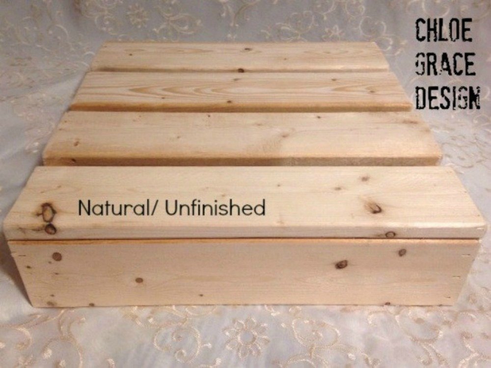 16 Inch Square Wood Cake Stand NATURAL DIY cake stand