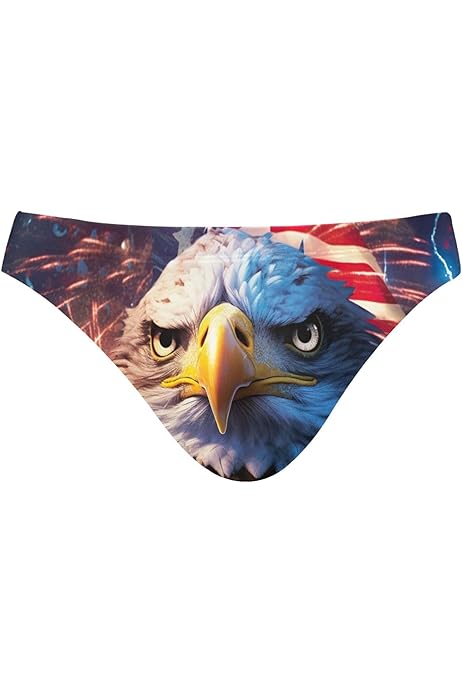 American Eagle Underwear Men Swim Briefs Bald Eagle American Flag