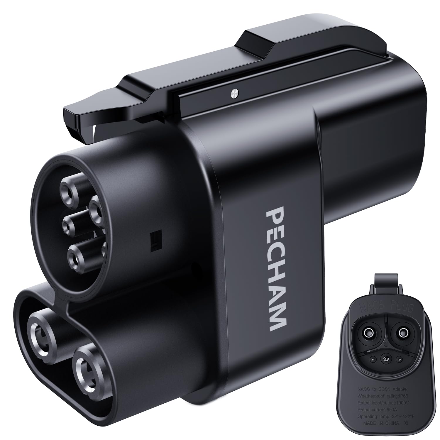 Photo 1 of PECHAM NACS to CCS1 Adapter, Tesla Supercharger Adapter, Max 500A 1000V Fast Charge Electric Vehicle Charging Adapter, NACS to CCS Adapter Fit for Most Ford, Rivian, GM and Polestar EVs