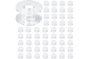 YUNTOP 50 Pack Clear Plastic Sewing Machine Bobbins Class 15 Sewing Bobbins Compatible for Brother Singer Janome Kenmore Machines Style SA156 Transparent Bobbins Spools Embroidery Bobbins Sewing Accessories