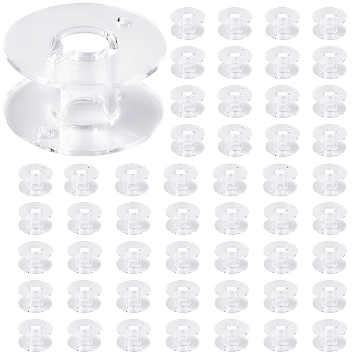 50 Pack Clear Plastic Sewing Machine Bobbins Class