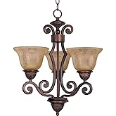 Maxim Symphony-3 Light Mini Chandelier in Mediterranean style-19 Inches Wide by 21.5 inches high -Traditional Installation