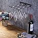 Stemware Wine Glass Rack Wall Mountable Heavy Duty Thick Wrought Exquisite bronze black powder coating 2 Rows 10.2 Inch Deep,Metal Storage Hanger for Kitchen or Bar