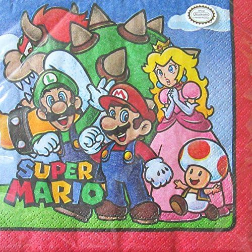 Super Mario Cartoon Lunch Napkins (16ct)