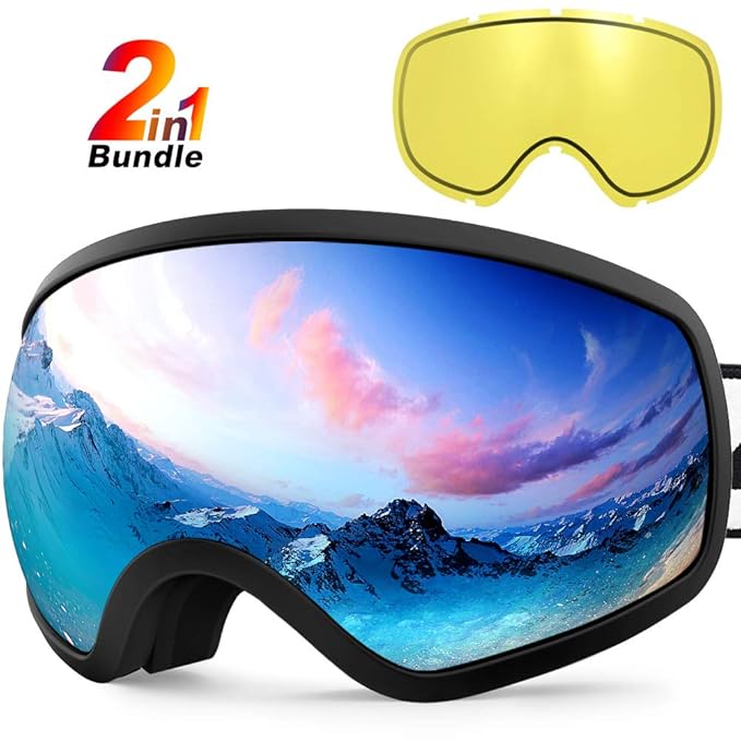Zionor X10 Ski Snowboard Snow Goggles OTG for Men Women Youth AntiFog