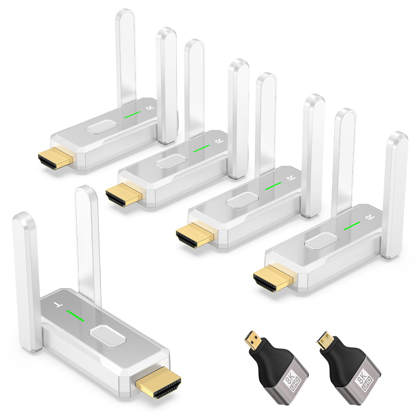 Photo 1 of Wireless HDMI Transmitter and 4 Receivers, 500 FT/150M, 2.4G+5G Plug & Play, 1080P HD Audio and Video Transmission, Suitable for Laptops, Desktops, TV Boxes, Projectors to Monitors