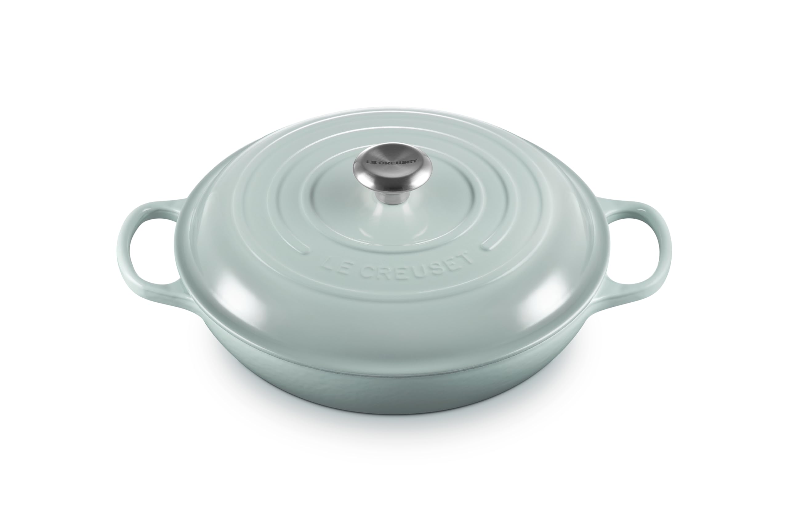 Le Creuset Enameled Cast Iron Signature Braiser, 3.5 qt., Sea Salt