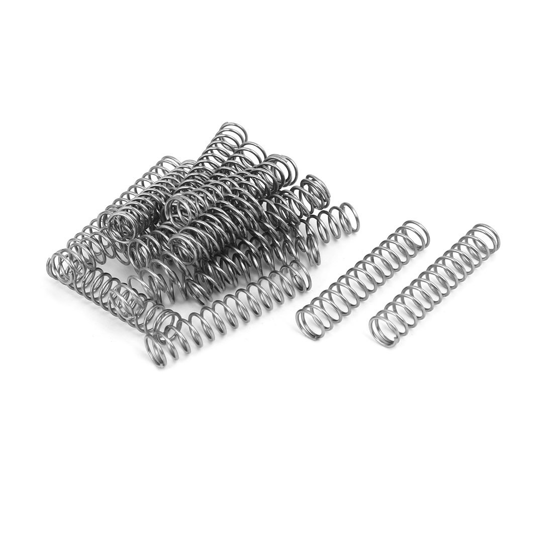 sourcingmap Compression Spring,304 Stainless Steel,10mm OD,1mm Wire Size,50mm Free Length,Silver Tone,20Pcs