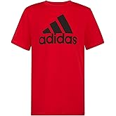 adidas boys Short Sleeve Aeroready Performance Logo Tee T-shirt T Shirt, Scarlet, Medium US
