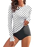 WOWENY Women Rash Guard Long Sleeve Swim Shirts UPF