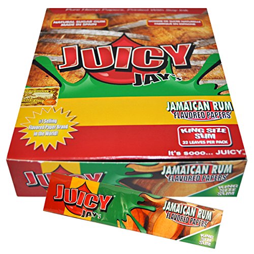 Juicy Jay King Size Slim Rolling Paper Jamaican Rum Box of 24