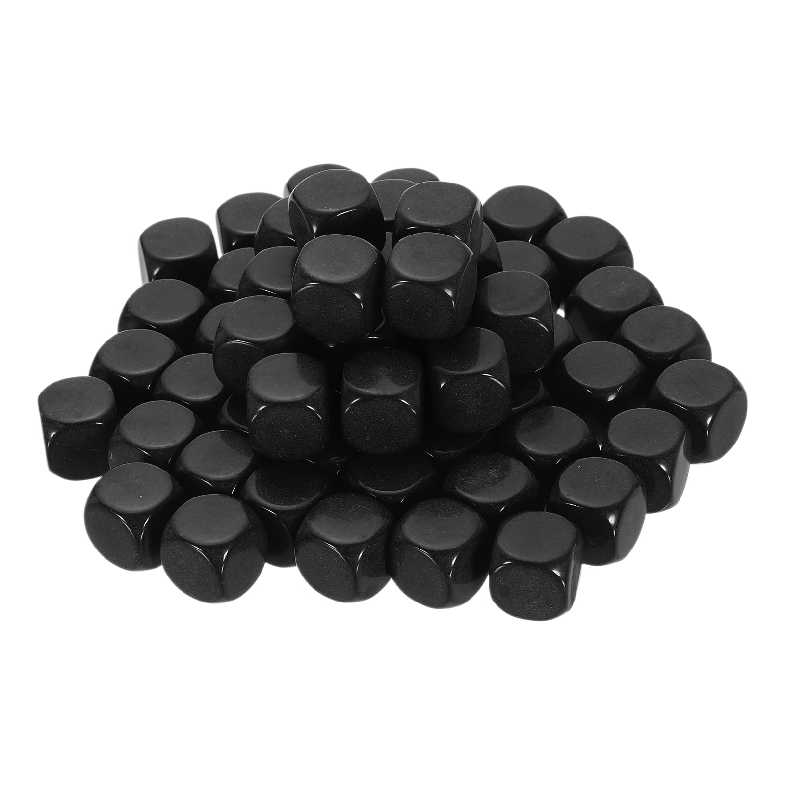 sourcing map 60Pcs Rounded Blank Six Sided Dice 16mm/0.6inch Acrylic Dice Cube with Smoothed Surface for Party Board Game Craft Making, Black β image 1